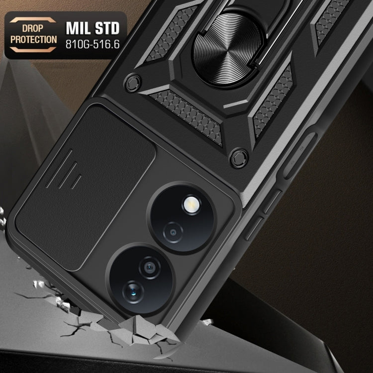 For Honor X7b Sliding Camera Cover Design TPU+PC Phone Case(Gold) - Honor Cases by PMC TechLife | Online Shopping South Africa | PMC TechLife | Buy Now Pay Later Mobicred