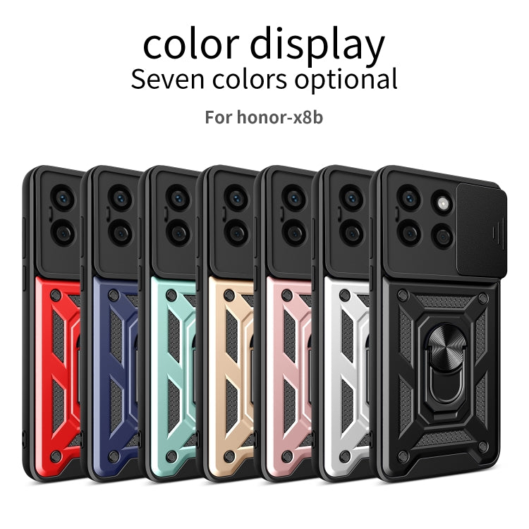 For Honor X8b Sliding Camera Cover Design TPU+PC Phone Case(Green) - Honor Cases by PMC TechLife | Online Shopping South Africa | PMC TechLife | Buy Now Pay Later Mobicred