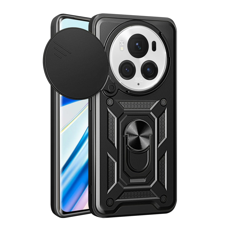 For Honor Magic6 Pro Sliding Camera Cover Design TPU+PC Phone Case(Black) - Honor Cases by PMC TechLife | Online Shopping South Africa | PMC TechLife | Buy Now Pay Later Mobicred