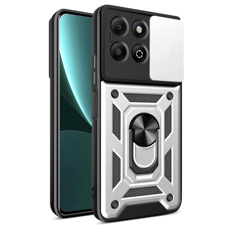 For Honor X6b 4G Sliding Camera Cover Design TPU+PC Phone Case(Silver) - free shipping - PMC TechLife - Order now!