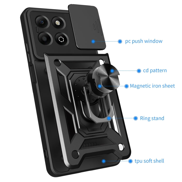 For Honor X6b 4G Sliding Camera Cover Design TPU+PC Phone Case(Silver) - free shipping - PMC TechLife - Order now!