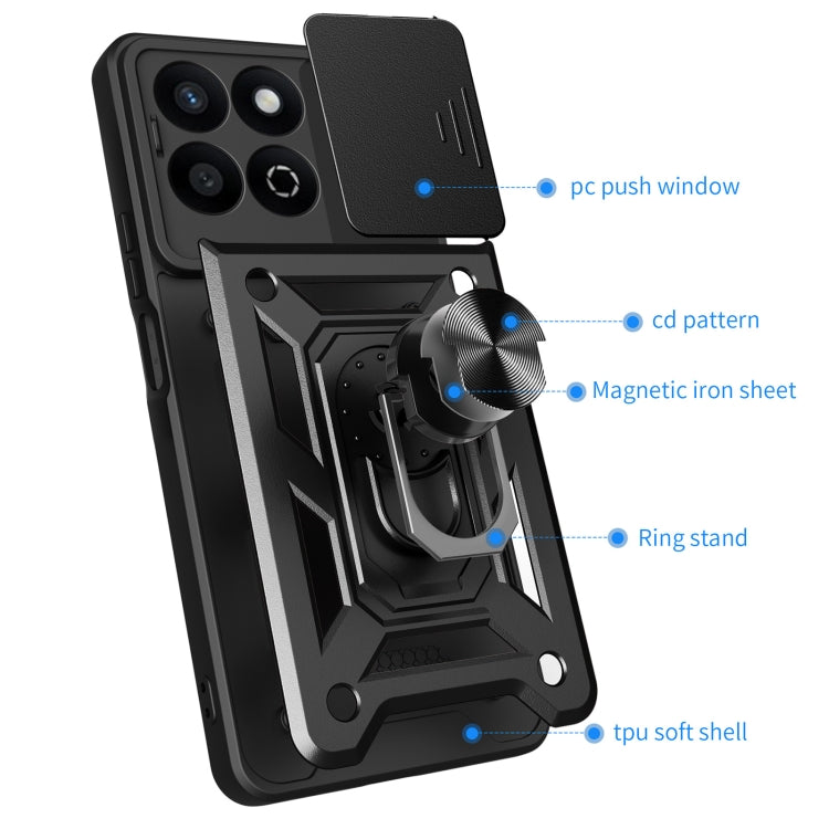For Honor 200 Smart Sliding Camera Cover Design TPU+PC Phone Case(Black) - free shipping - PMC TechLife - Order now!