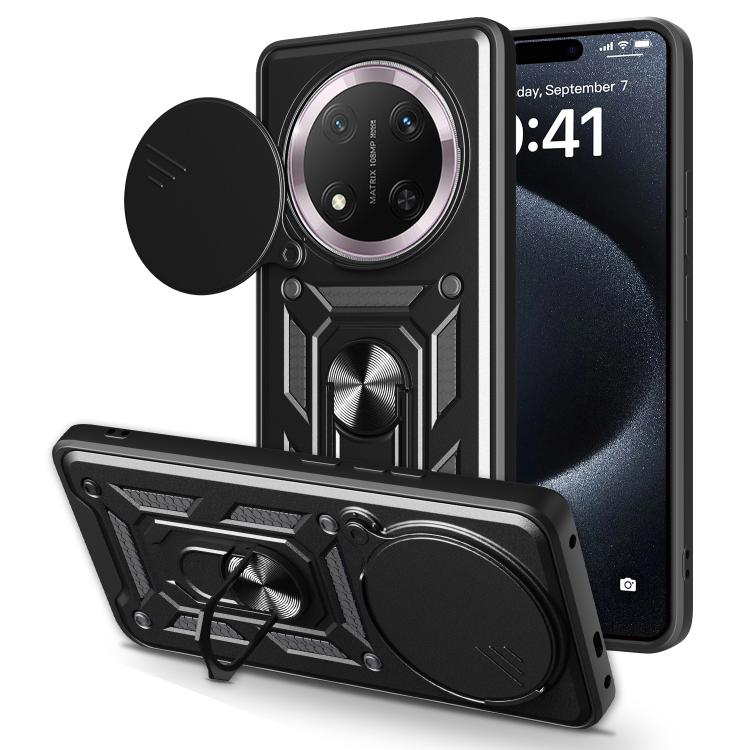 For Honor X60 Pro / X9c Sliding Camera Cover Design TPU+PC Phone Case(Black) - free shipping - PMC TechLife - Order now!