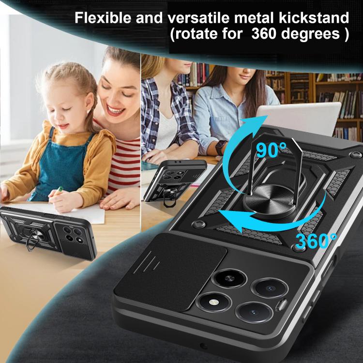 For Honor X5b Plus Sliding Camera Cover Design TPU+PC Phone Case(Silver) - free shipping - PMC TechLife - Order now!