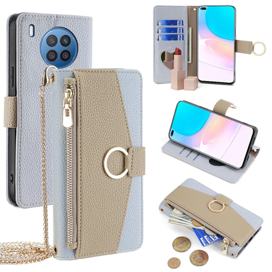 For Huawei nova 8i Crossbody Litchi Texture Leather Phone Case(Blue) - Huawei Cases by PMC Jewellery | Online Shopping South Africa | PMC Jewellery | Buy Now Pay Later Mobicred