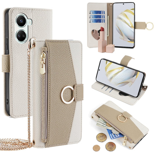 For Huawei nova 10 SE Crossbody Litchi Texture Leather Phone Case(White) - Huawei Cases by PMC Jewellery | Online Shopping South Africa | PMC Jewellery | Buy Now Pay Later Mobicred