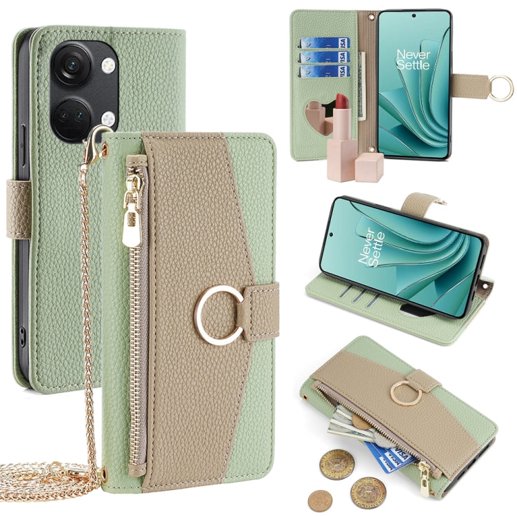 For OnePlus Ace 2V 5G Crossbody Litchi Texture Leather Phone Case(Green) - OnePlus Cases by PMC TechLife | Online Shopping South Africa | PMC TechLife | Buy Now Pay Later Mobicred