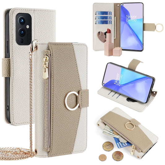 For OnePlus 9 Crossbody Litchi Texture Leather Phone Case(White) - OnePlus Cases by PMC Jewellery | Online Shopping South Africa | PMC Jewellery | Buy Now Pay Later Mobicred