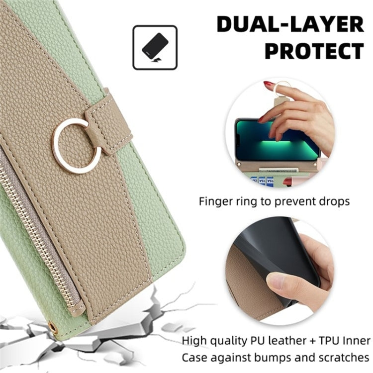 For OnePlus 9RT 5G Crossbody Litchi Texture Leather Phone Case(Green) - OnePlus Cases by PMC TechLife | Online Shopping South Africa | PMC TechLife | Buy Now Pay Later Mobicred
