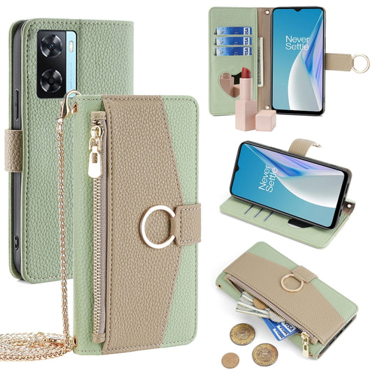 For OnePlus Nord N20 SE Crossbody Litchi Texture Leather Phone Case(Green) - OnePlus Cases by PMC Jewellery | Online Shopping South Africa | PMC Jewellery | Buy Now Pay Later Mobicred