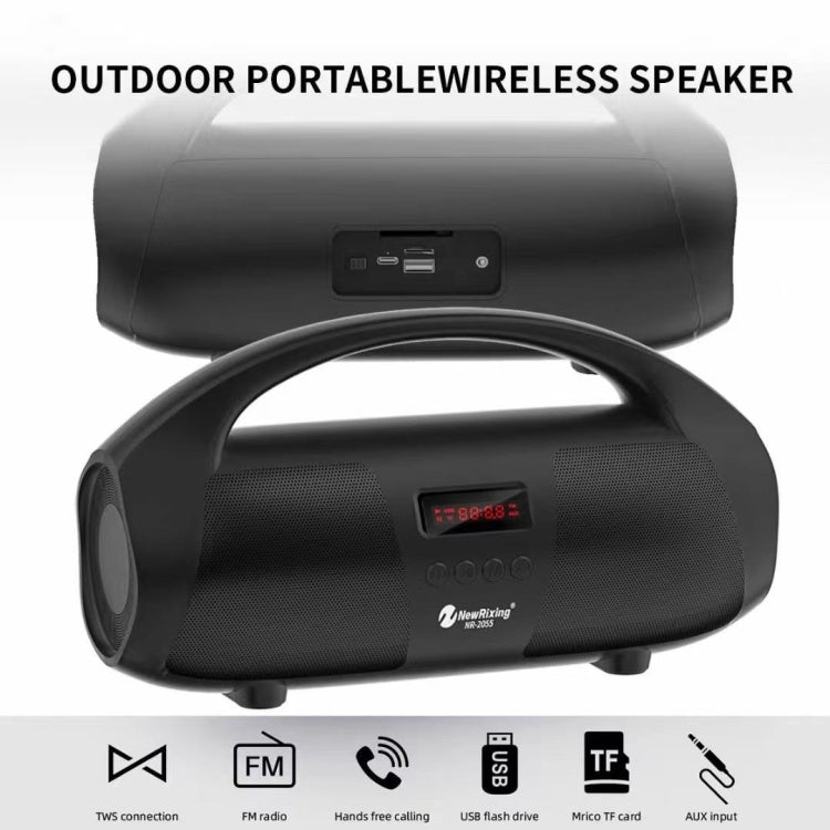 NewRixing NR2055 Wireless Portable TWS Bluetooth Speaker with Microphone(Red) - Desktop Speaker by NewRixing | Online Shopping South Africa | PMC Jewellery | Buy Now Pay Later Mobicred