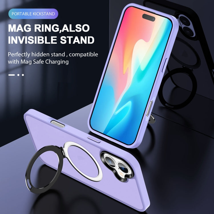 For iPhone 16 Plus Skin-feel MagSafe Holder PC Hybrid TPU Phone Case(Purple) - iPhone 16 Plus Cases by PMC Jewellery | Online Shopping South Africa | PMC Jewellery | Buy Now Pay Later Mobicred