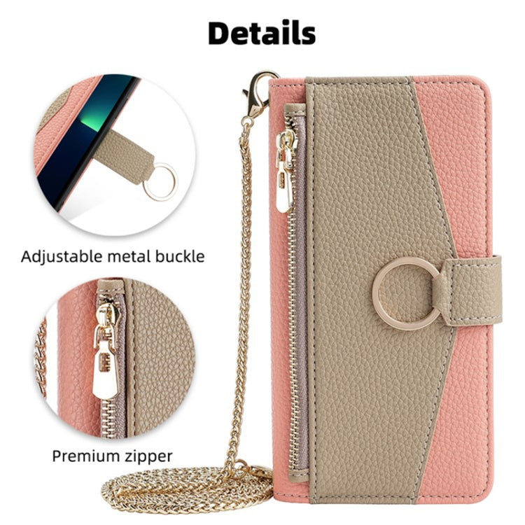 For Sharp Aquos R9 Crossbody Litchi Texture Leather Phone Case(Pink) - More Brand by PMC TechLife | Online Shopping South Africa | PMC TechLife | Buy Now Pay Later Mobicred