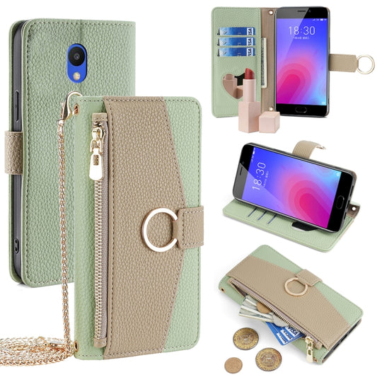 For Meizu M6 Crossbody Litchi Texture Leather Phone Case(Green) - Meizu by PMC Jewellery | Online Shopping South Africa | PMC Jewellery | Buy Now Pay Later Mobicred