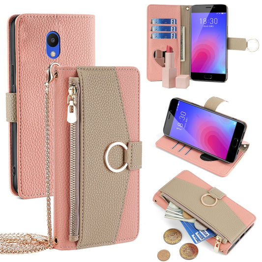 For Meizu M6 Crossbody Litchi Texture Leather Phone Case(Pink) - Meizu by PMC Jewellery | Online Shopping South Africa | PMC Jewellery | Buy Now Pay Later Mobicred