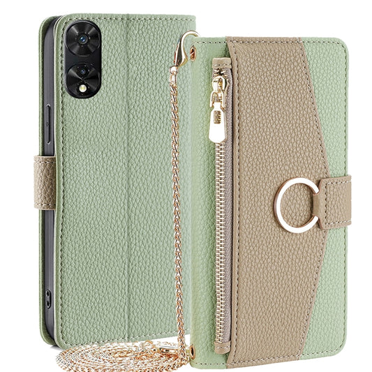 For TCL 505 4G Crossbody Litchi Texture Leather Phone Case(Green) - More Brand by PMC Jewellery | Online Shopping South Africa | PMC Jewellery | Buy Now Pay Later Mobicred