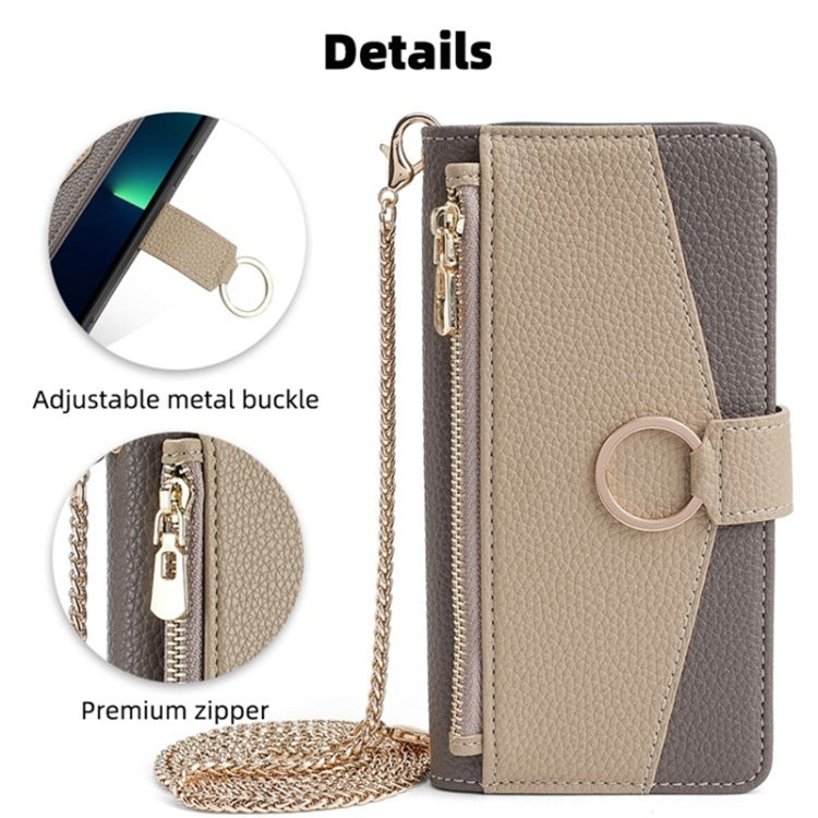 For Google Pixel 7a Crossbody Litchi Texture Leather Phone Case(Grey) - Google Cases by PMC TechLife | Online Shopping South Africa | PMC TechLife | Buy Now Pay Later Mobicred
