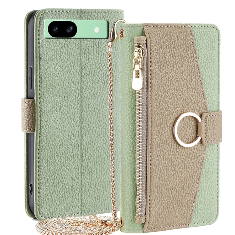 For Google Pixel 8a Crossbody Litchi Texture Leather Phone Case(Green) - Google Cases by PMC TechLife | Online Shopping South Africa | PMC TechLife | Buy Now Pay Later Mobicred
