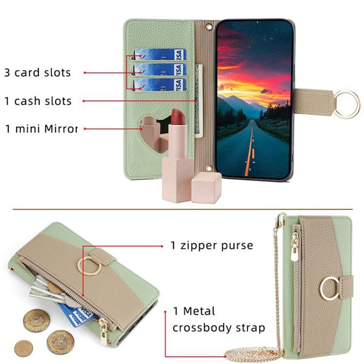 For Google Pixel 8a Crossbody Litchi Texture Leather Phone Case(Green) - Google Cases by PMC TechLife | Online Shopping South Africa | PMC TechLife | Buy Now Pay Later Mobicred