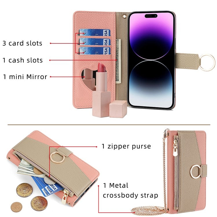 For Google Pixel 9 Crossbody Litchi Texture Leather Phone Case(Pink) - Google Cases by PMC TechLife | Online Shopping South Africa | PMC TechLife | Buy Now Pay Later Mobicred
