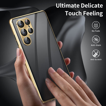 For Samsung Galaxy S24 Ultra 5G Privacy Full Cover Magnetic Metal Tempered Glass Phone Case(Gold) - Galaxy S24 Ultra 5G Cases by PMC Jewellery | Online Shopping South Africa | PMC Jewellery