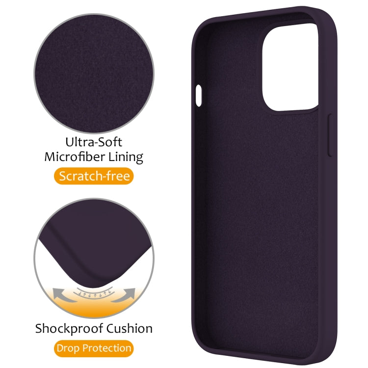 For iPhone 14 Pro MagSafe Magnetic Liquid Silicone Phone Case with Ring Holder(Purple) - iPhone 14 Pro Cases by PMC TechLife | Online Shopping South Africa | PMC TechLife