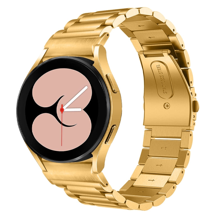 For Samsung Galaxy Watch 6 Quick Release Button Three-bead Stainless Steel Watch Band(Gold) - free shipping - PMC TechLife - Order now!
