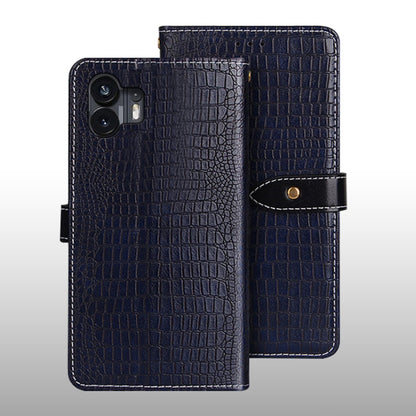 For Nothing Phone 2 idewei Crocodile Texture Leather Phone Case(Dark Blue) - More Brand by idewei | Online Shopping South Africa | PMC Jewellery | Buy Now Pay Later Mobicred