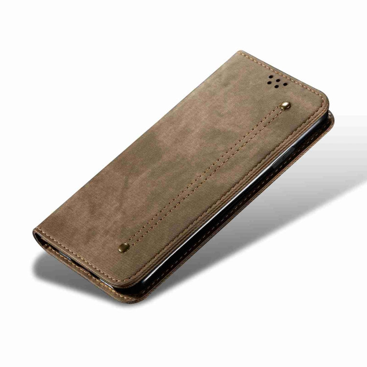 For Motorola Edge 40 Neo Denim Texture Flip Leather Phone Case(Khaki) - free shipping - PMC TechLife - Order now!