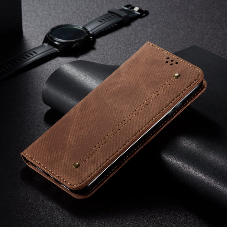 For Motorola Moto G75 5G Denim Texture Flip Leather Phone Case(Brown) - free shipping - PMC TechLife - Order now!