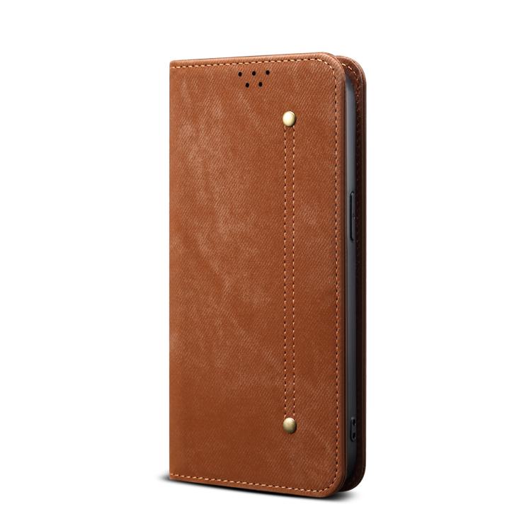 For Motorola Edge 60 Fusion Denim Texture Flip Leather Phone Case(Brown) - free shipping - PMC TechLife - Order now!