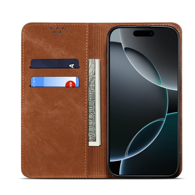 For Motorola Edge 60 Fusion Denim Texture Flip Leather Phone Case(Brown) - free shipping - PMC TechLife - Order now!
