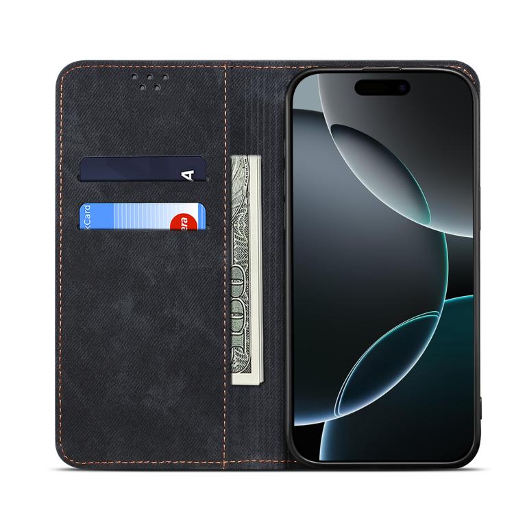For Motorola Edge 5G 2025 Denim Texture Flip Leather Phone Case(Black) - free shipping - PMC TechLife - Order now!