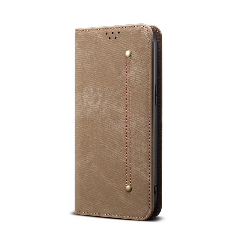 For Motorola Moto G56 5G Denim Texture Flip Leather Phone Case(Khaki) - free shipping - PMC TechLife - Order now!