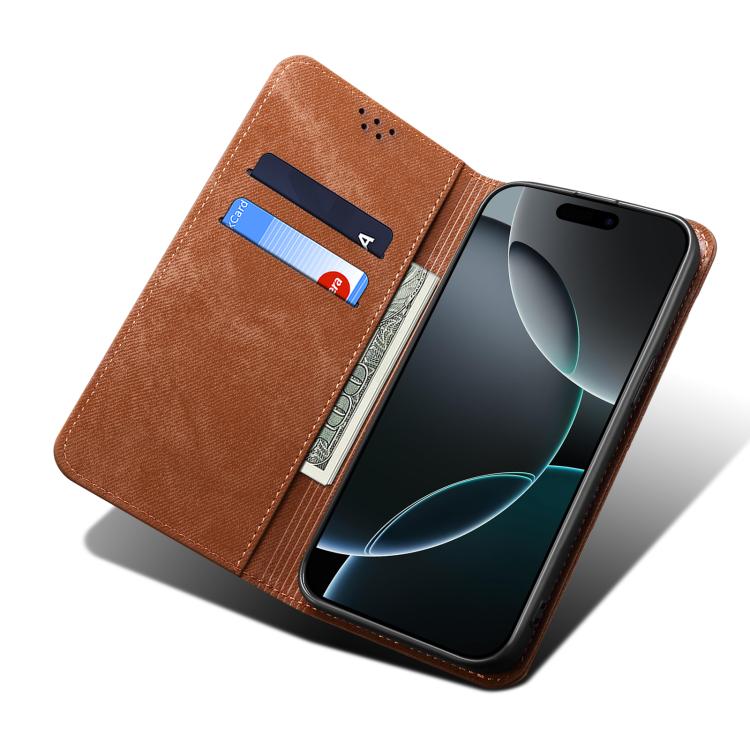 For Motorola Moto G86 5G Denim Texture Flip Leather Phone Case(Brown) - free shipping - PMC TechLife - Order now!