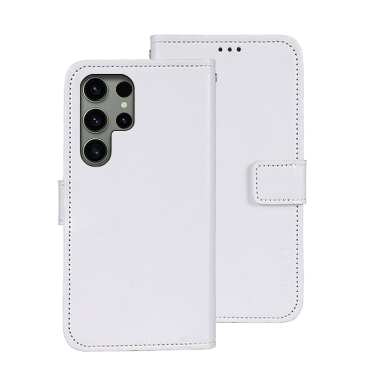 For Samsung Galaxy S24 Ultra 5G idewei Crazy Horse Texture Leather Phone Case(White) - Galaxy S24 Ultra 5G Cases by idewei | Online Shopping South Africa | PMC Jewellery | Buy Now Pay Later Mobicred