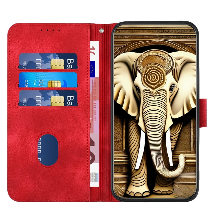 For Google Pixel 9 Pro YX0060 Elephant Head Embossed Phone Leather Case with Lanyard(Red) - Google Cases by PMC Jewellery | Online Shopping South Africa | PMC Jewellery | Buy Now Pay Later Mobicred