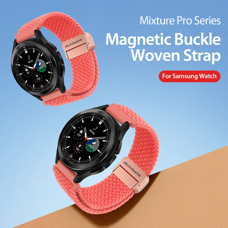 DUX DUCIS Mixture Pro Series Magnetic Buckle Nylon Braid Watch Band, Size:22mm(Guava) - 22mm Bands by DUX DUCIS | Online Shopping South Africa | PMC Jewellery | Buy Now Pay Later Mobicred