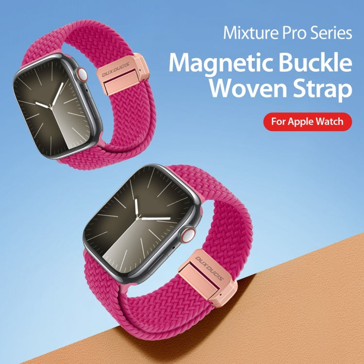 For Apple Watch SE 2023 40mm DUX DUCIS Mixture Pro Series Magnetic Buckle Nylon Braid Watch Band(Raspberry Color) - Watch Bands by DUX DUCIS | Online Shopping South Africa | PMC Jewellery | Buy Now Pay Later Mobicred