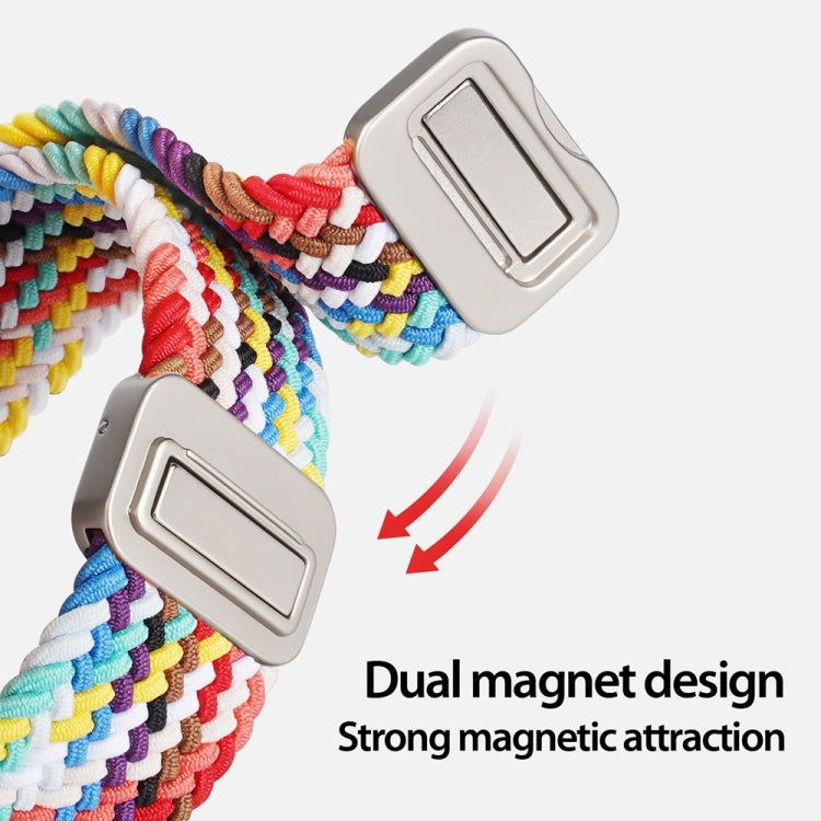 For Apple Watch Series 9 41mm DUX DUCIS Mixture Pro Series Magnetic Buckle Nylon Braid Watch Band(Rainbow) - Watch Bands by DUX DUCIS | Online Shopping South Africa | PMC Jewellery | Buy Now Pay Later Mobicred