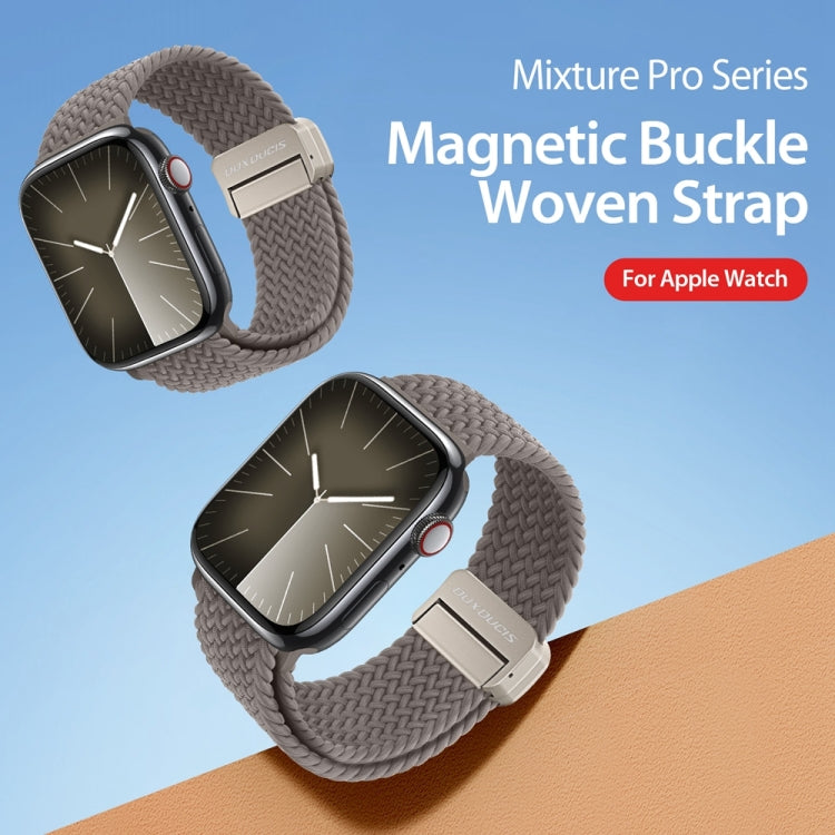 For Apple Watch SE 2022 44mm DUX DUCIS Mixture Pro Series Magnetic Buckle Nylon Braid Watch Band(Clay) - Watch Bands by DUX DUCIS | Online Shopping South Africa | PMC Jewellery | Buy Now Pay Later Mobicred