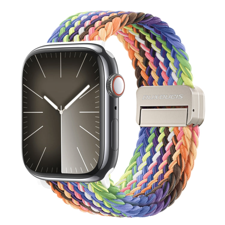 For Apple Watch SE 44mm DUX DUCIS Mixture Pro Series Magnetic Buckle Nylon Braid Watch Band(New Rainbow) - Watch Bands by DUX DUCIS | Online Shopping South Africa | PMC Jewellery | Buy Now Pay Later Mobicred