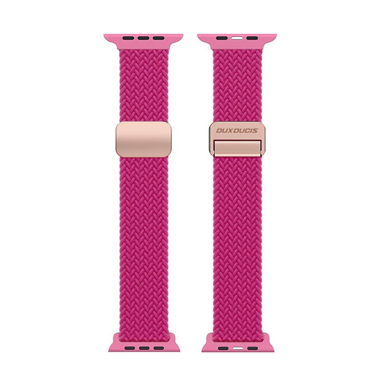 For Apple Watch Series 5 44mm DUX DUCIS Mixture Pro Series Magnetic Buckle Nylon Braid Watch Band(Raspberry Color) - Watch Bands by DUX DUCIS | Online Shopping South Africa | PMC Jewellery | Buy Now Pay Later Mobicred