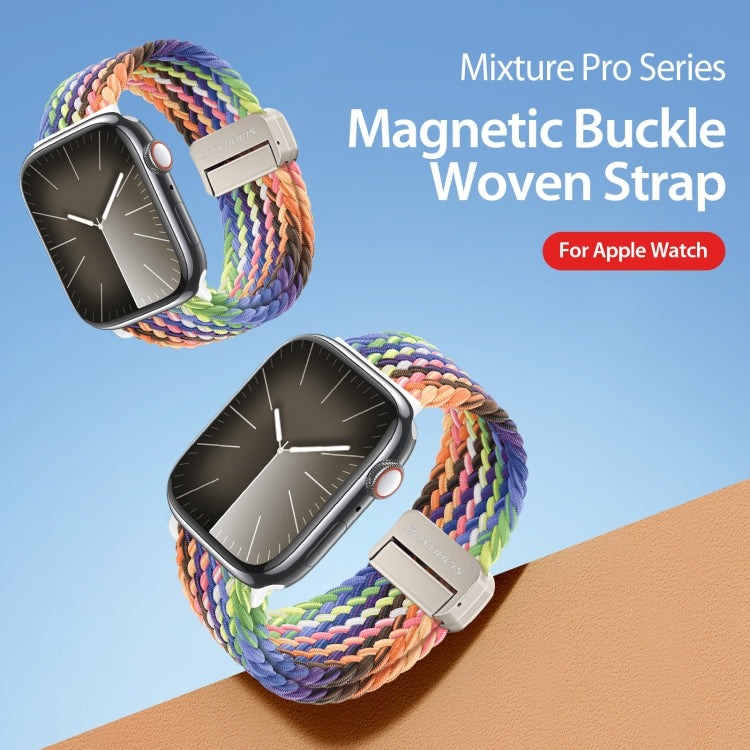 For Apple Watch Series 4 40mm DUX DUCIS Mixture Pro Series Magnetic Buckle Nylon Braid Watch Band(New Rainbow) - Watch Bands by DUX DUCIS | Online Shopping South Africa | PMC Jewellery | Buy Now Pay Later Mobicred