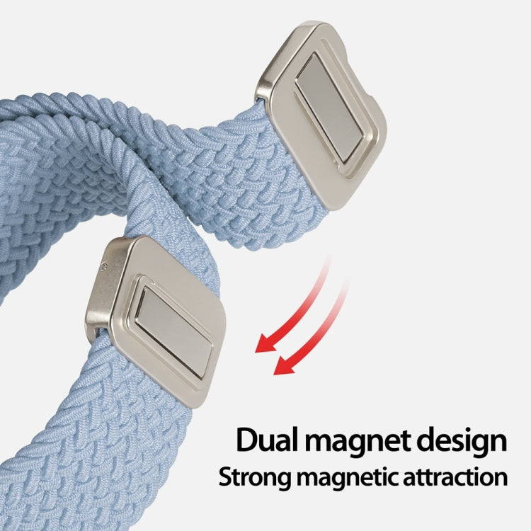 For Apple Watch 38mm DUX DUCIS Mixture Pro Series Magnetic Buckle Nylon Braid Watch Band(Light Blue) - Watch Bands by DUX DUCIS | Online Shopping South Africa | PMC Jewellery | Buy Now Pay Later Mobicred