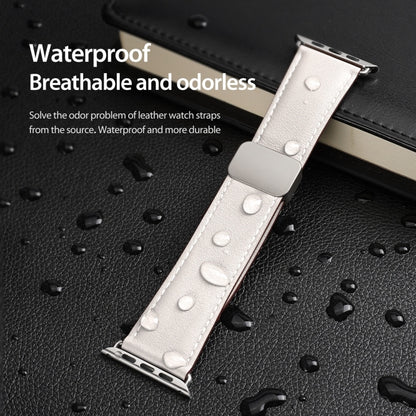 For Apple Watch SE 2022 44mm DUX DUCIS YA Series Magnetic Buckle Genuine Leather Watch Band(White) - Watch Bands by DUX DUCIS | Online Shopping South Africa | PMC Jewellery | Buy Now Pay Later Mobicred