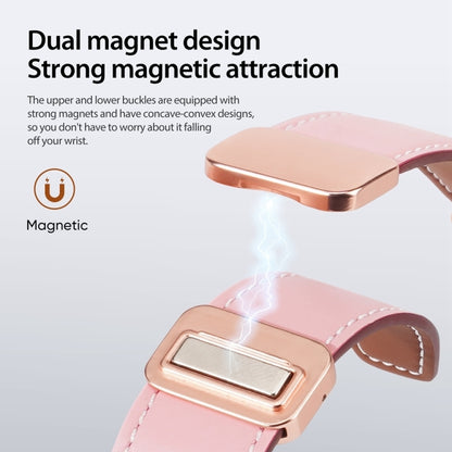 For Apple Watch Series 3 38mm DUX DUCIS YA Series Magnetic Buckle Genuine Leather Watch Band(Pink) - Watch Bands by DUX DUCIS | Online Shopping South Africa | PMC Jewellery | Buy Now Pay Later Mobicred