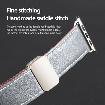 For Apple Watch Series 2 42mm DUX DUCIS YA Series Magnetic Buckle Genuine Leather Watch Band(Grey) - Watch Bands by DUX DUCIS | Online Shopping South Africa | PMC Jewellery | Buy Now Pay Later Mobicred