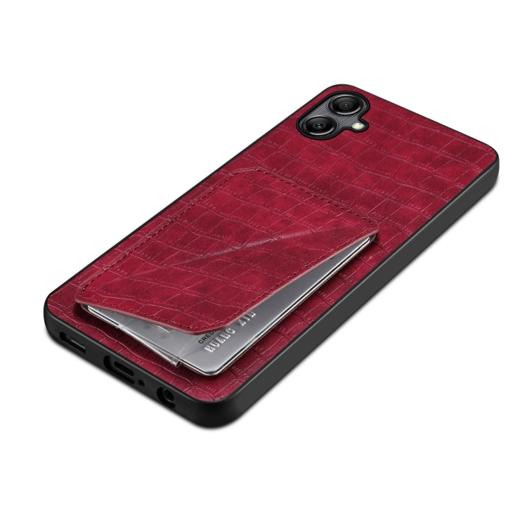 For Samsung Galaxy S24+ 5G Denior Imitation Crocodile Leather Back Phone Case with Holder(Rose Red) - Galaxy S24+ 5G Cases by Denior | Online Shopping South Africa | PMC Jewellery | Buy Now Pay Later Mobicred