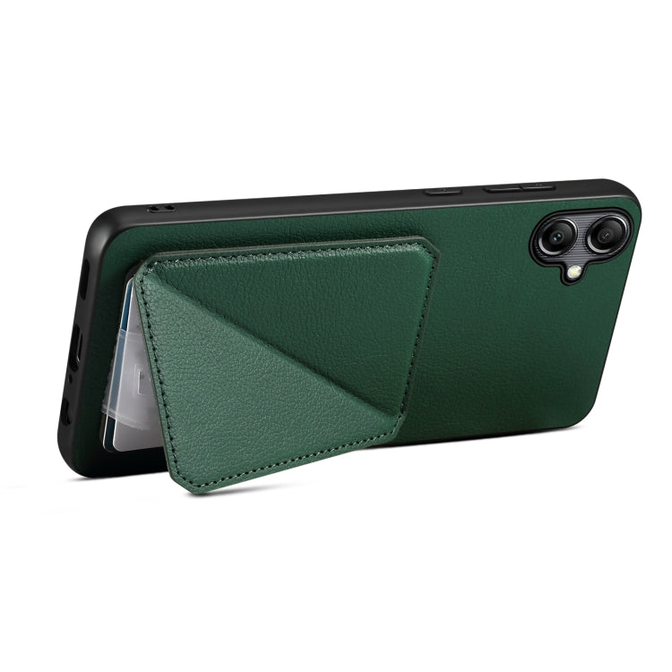 For Samsung Galaxy S24+ 5G Denior Imitation Calf Leather Back Phone Case with Holder(Green) - Galaxy S24+ 5G Cases by Denior | Online Shopping South Africa | PMC Jewellery | Buy Now Pay Later Mobicred